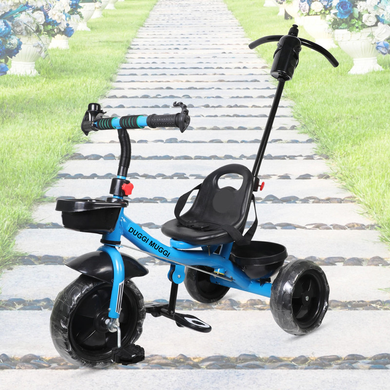 DUGGI MUGGI GOOD QUALITY BABY TRICYCLE WITH BASKET AND PARENT HANDLE BEST TRIKE IN ONLINE MARKET Tricycle(Blue)