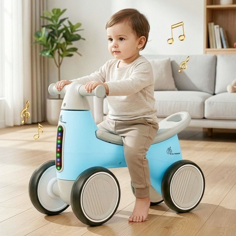 R for Rabbit Speedster Glider Rideon Push Car Under Seat Storage for Toys 1-4 Years (Pink) ROSGP05 Tricycle(Blue)