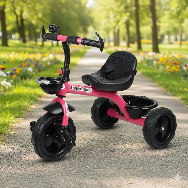 DUGGI MUGGI SEFTY TRICYCLE COMFORTABLE SEAT|GRIP HANDLE|CYCLE BEST TRICYCLE FOR BABY BOYS,BABY GRILS Tricycle(Pink, Black)