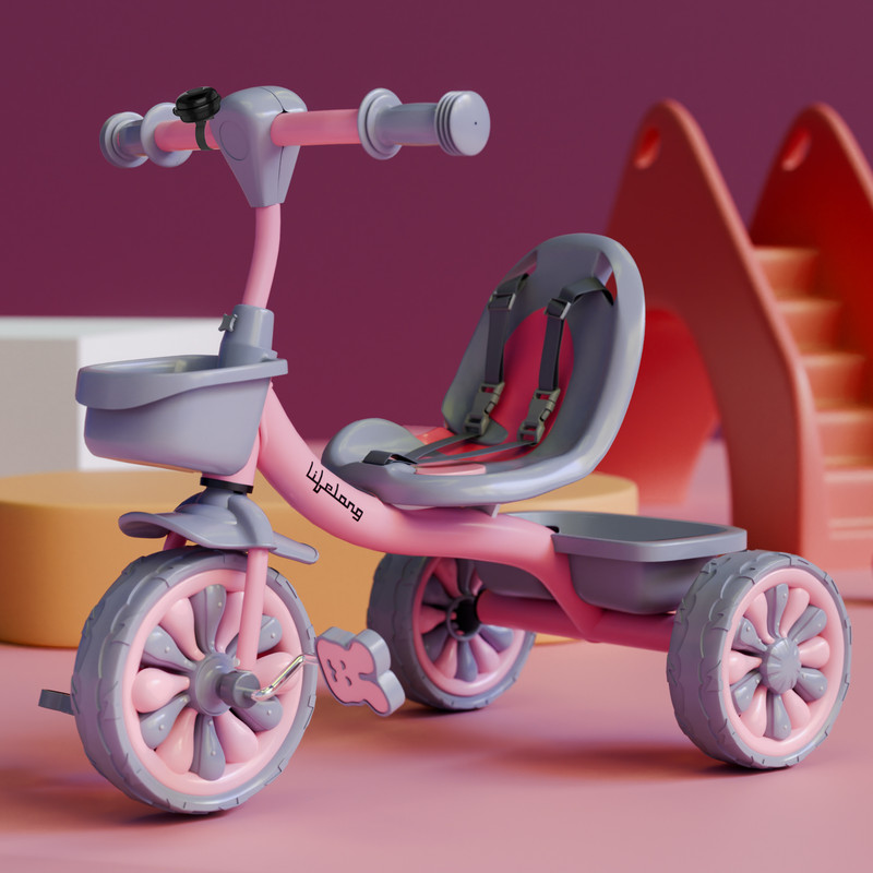 Lifelong Kids Tricycle for 2 to 5 Years with EVA Wheels, Bell & Storage Basket LLKTC05 Tricycle(Pink)
