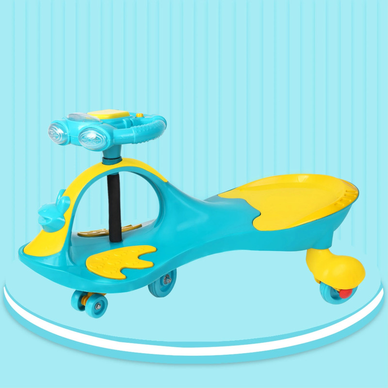 flammable Ride-on with Frog | Lights and Sounds Car Non Battery Operated Ride On(Green)