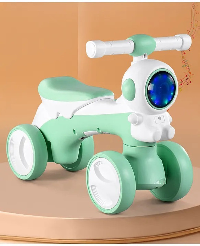 JoyRide 2 in 1 Astronaut Tricycle for Kids with Balance Bike Mode | Music & Light | Manual Push Bike for Kids to Learn Balancing, Kids Tricycle | 1-5 Years Tricycle(Pink)