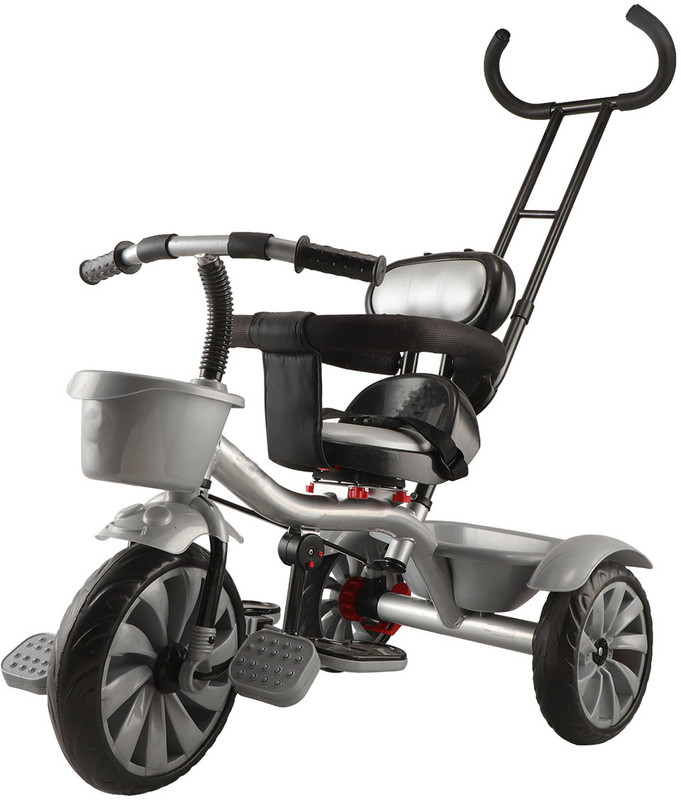 JoyRide Flyer Plus Tricycle for Kids Tricycle with Comfortable Cushion & Brakes in Wheel | Rotating Seat | Boys & Girls Age Group 2 to 5 Years Tricycle(Silver)