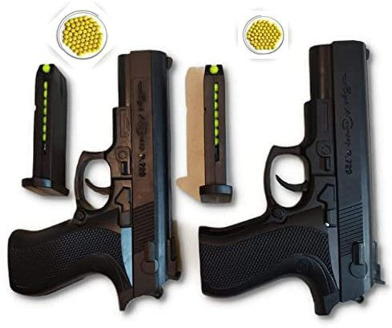 JSSHOME Toy Gun Pistol for Kids with 8 Round Reload (50-60 Bullets) set of 2 Guns & Darts(Black)