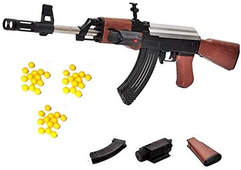IndusBay AK47 BB Bullet Airsoft Sniper Toy Gun with 500 BB Bullets Guns & Darts(Brown)