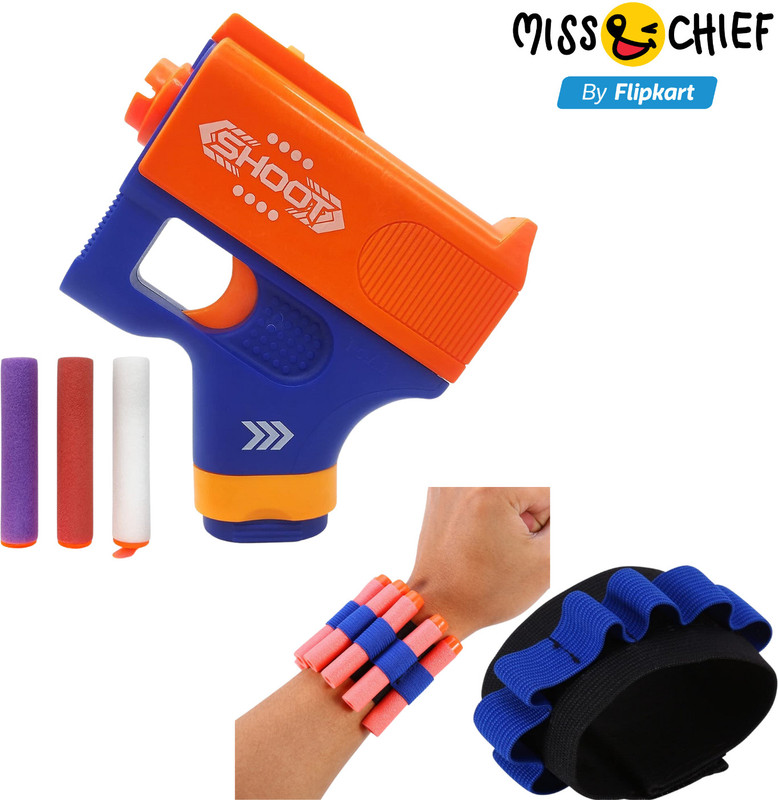 Miss & Chief Super Shot Soft Blaster Manual Bullet Shooting Gun Toy with 10 Soft Foam Bullets Guns & Darts(Multicolor)