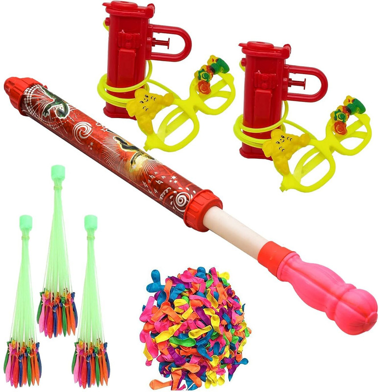 Brown Leaf (2 Pichkari +3 Magic Balloon +200 Water Balloons)Kid's Combo Pack Water Gun(Multicolor)