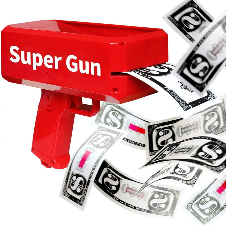 DOZTI Money Fly Gun Cash Canon for Punjabi Wedding with Fake 100 doller Money Gun(Red)