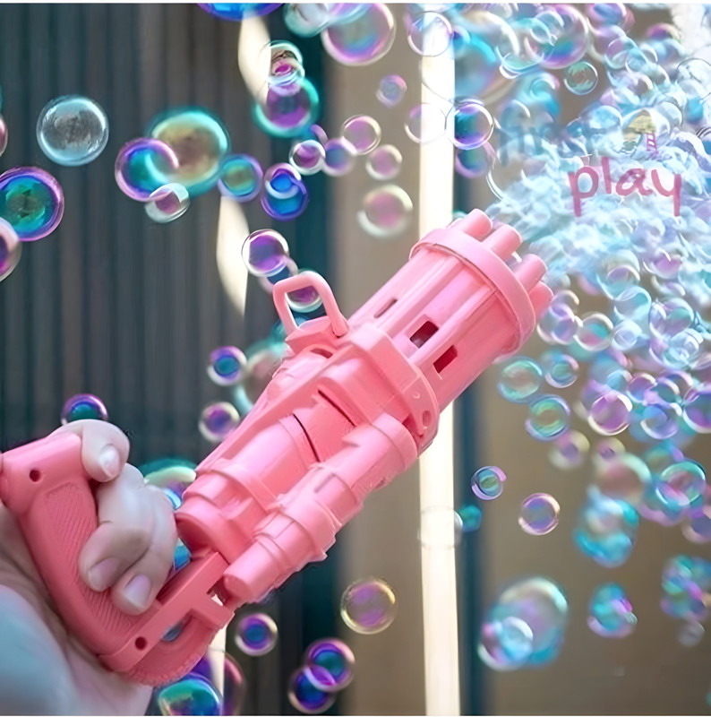 Zenex Gatling Bubble Machine Gun, 8 Hole- Automatic Bubble Maker for Kids Toy Guns Guns & Darts(Multicolor)