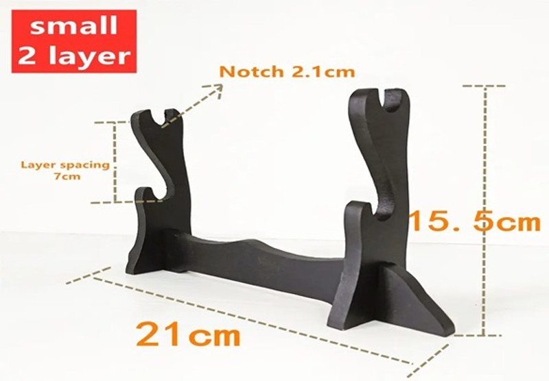 OFFO 2 Step Wooden Katana Stand Maces & Swords(Black)