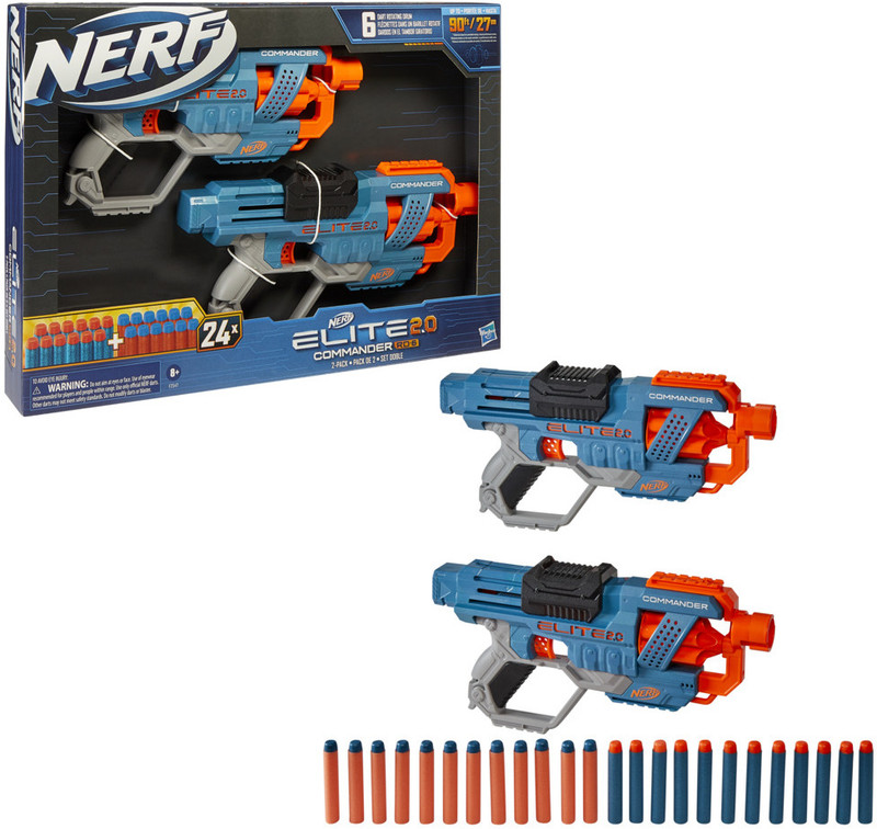 Nerf Elite 2.0 Commander RD-6 Toy Blaster,6- Rotating Drum,Incl. 12 Guns & Darts(Multicolor)