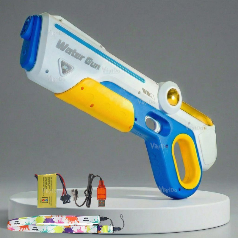 VikriDa Electric Water Gun Toy with Dual Battery & LED Lights 32 Ft Range Blaster Water Gun(Multicolor)