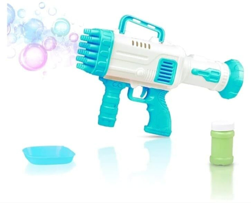 RIGHT SEARCH 32 Hole Electric Gatling Bubble Machine Gun Water Gun(Multicolor)