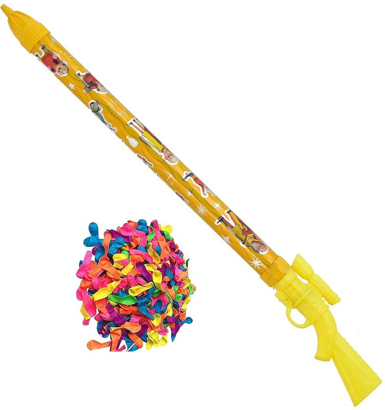 Brown Leaf (1 Pichkari + 3 Magic Balloon Stick)for Kids Holi & Summer Pool Party Fun Water Gun(Multicolor, Silver)