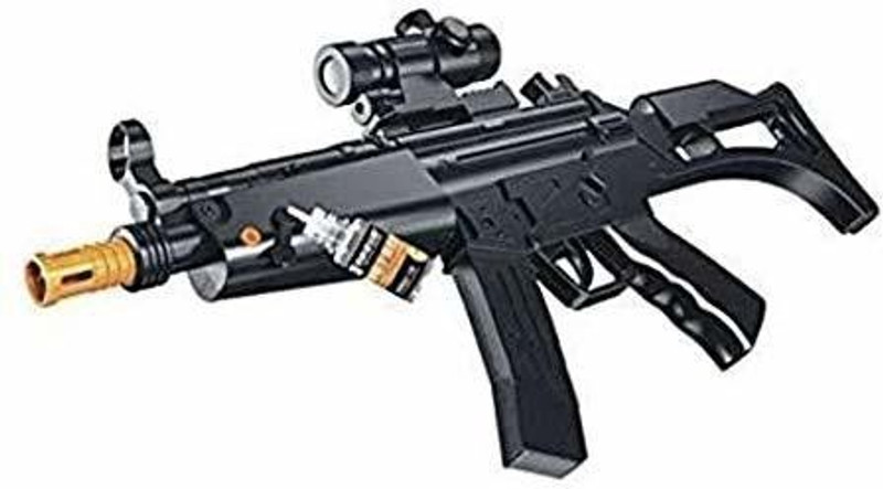 BlissBits Musical Army & PUBG Themed MP5 Toy Gun-With Wonderful Smoke Effect-53_1 Guns & Darts(Black)