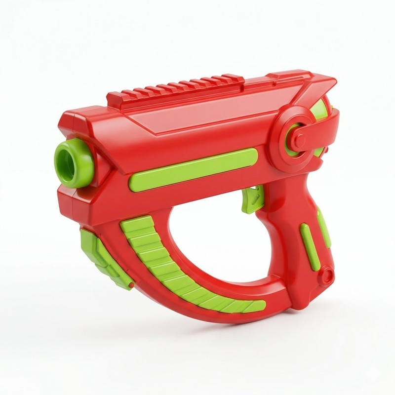 techtree Yellow Futuristic Toy Gun Blaster with Red Gray Accents for Kids Pretend Play Water Gun(Yellow, Red, Grey)