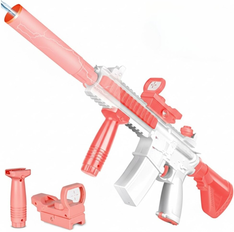 techtree Modular Futuristic Toy Gun with Attachments for Kids Outdoor Fun Water Gun(Pink)