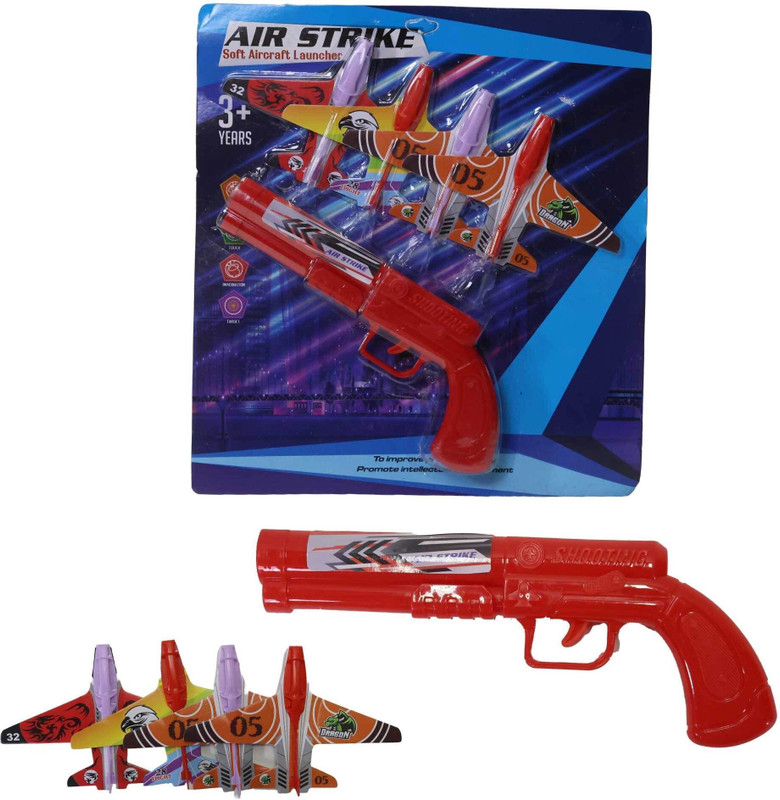 Kriiddaank Automaic Air Strike Soft Bullet Gun Toy - Soft Bullet Blaster - Safe & Fun Act Guns & Darts(Multicolor)