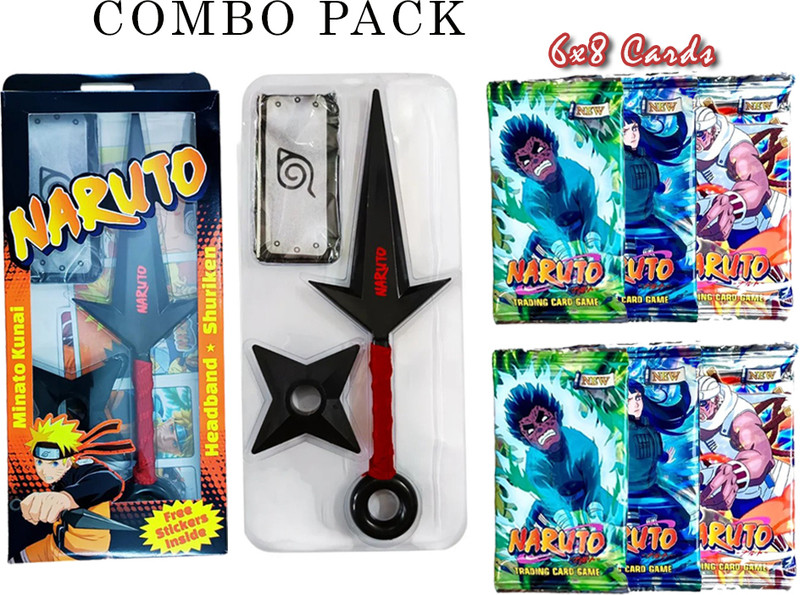 KAPIL Naruto Minato Ninja Set Kunai Knife Anime Rolplay And 6 Treanding Card Game Ninja Gears(Multicolor)
