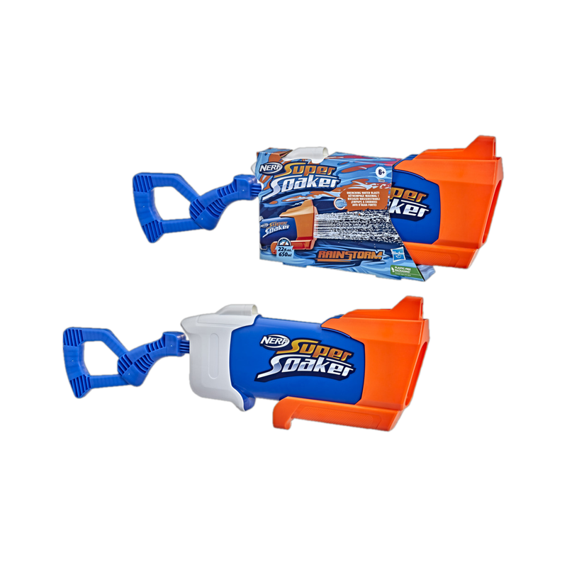 Nerf SuperSoaker Rainstorm Water Blaster, 650Ml Water Tank, Branded Holi Pichkari Water Gun(Multicolor)