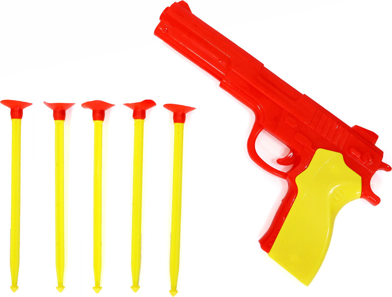 333MART Kids Toy Gun Set with 5 Vacuum Stick Darts (Red) Guns & Darts(Red)