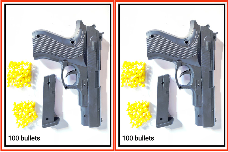 Rajni Pack of 2 Mouser Pistol Gun 729 for Kids Guns & Darts with 49 Dart Bullets Guns & Darts(Black)
