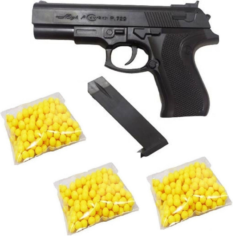 WHEELSQUARE PACK OF 3 PUBG Mouser Pistol Gun P 729 for kids Guns & Darts With 300 bb bullets (Black) Guns & Darts (Black) Guns & Darts(Black)