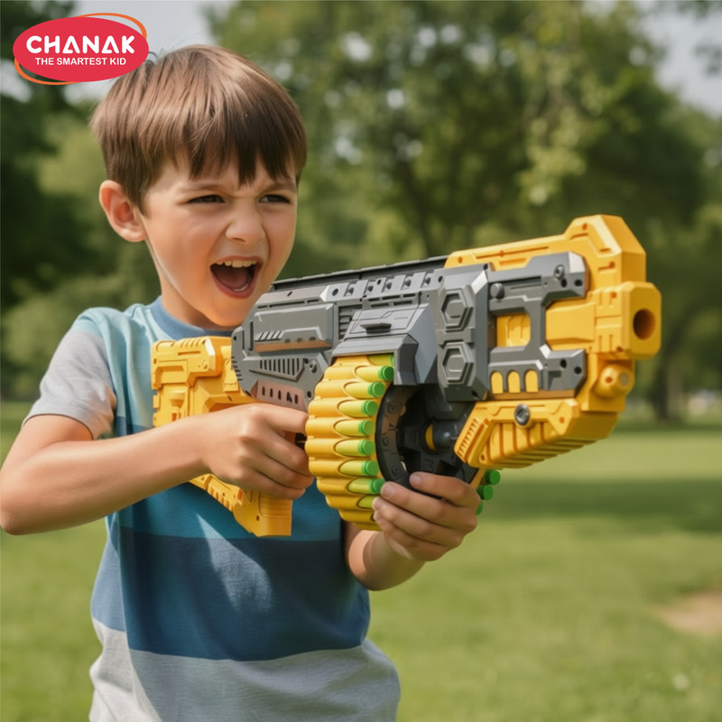 CHANAK Street Viper Big Blaster Motorized Dart Gun Toy Including 30 Soft Foam Bullets Guns & Darts(Black)