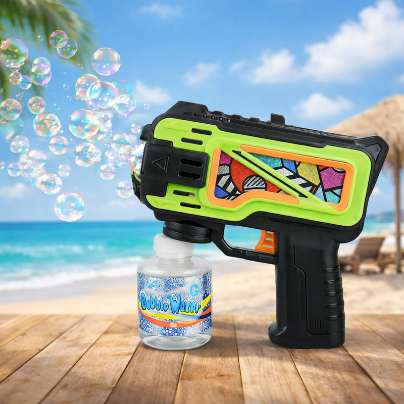 Aniloons Automatic Bubble Blower Gun with Refill Bottle for Outdoor Play Water Gun(Multicolor)
