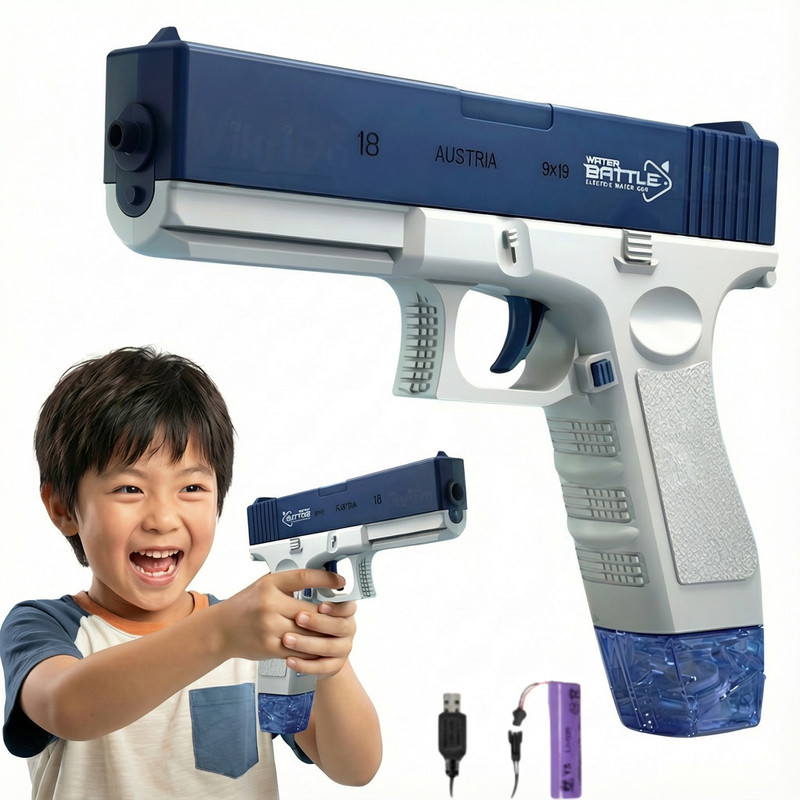 VikriDa Automatic Powerful Electric Water Guns for Kids and Adults, Range Up to 25-32 Ft Water Gun(Blue)