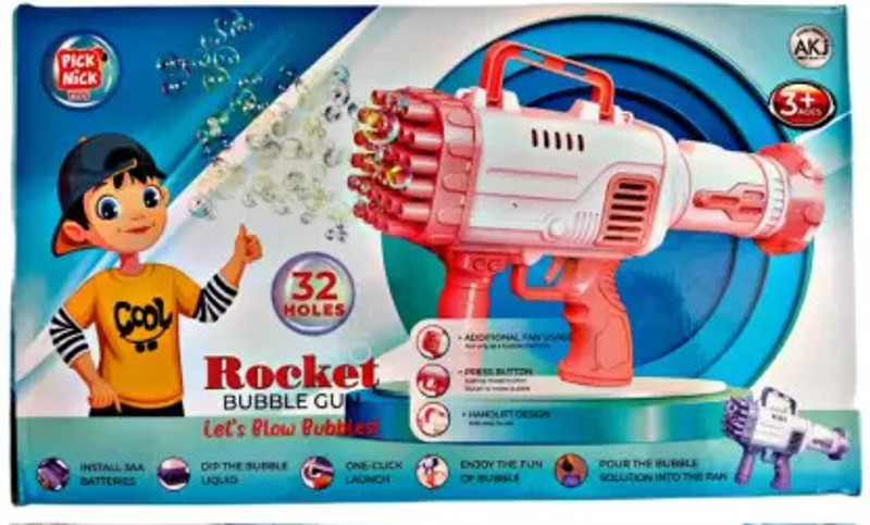 RIGHT SEARCH Rocket Bubble Gun Toy-30 Water Gun(Pink, Blue)