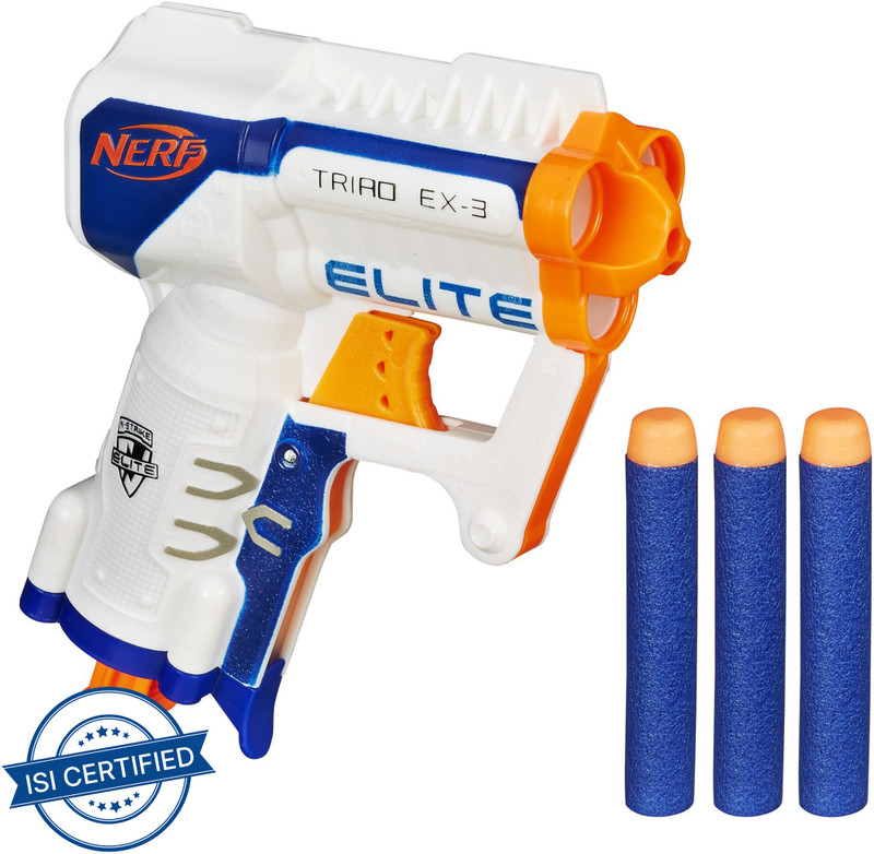 Nerf N-Strike Elite Triad EX-3 Guns & Darts(White)
