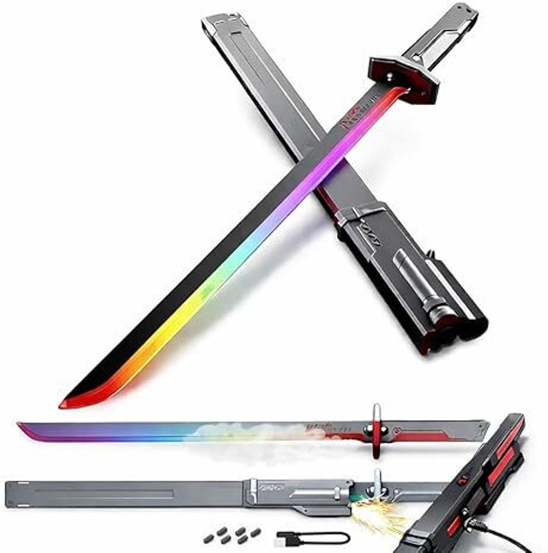 Braintastic Double Headed Lightup Sword with Sound Ninja Gears(Black)