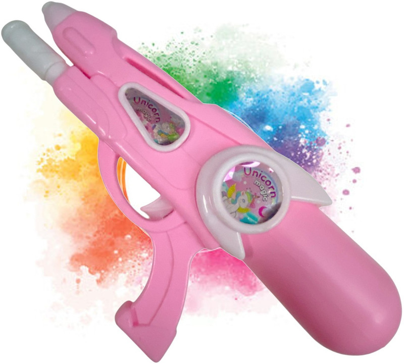 Evisha High-Pressure Water Gun, Unicorn Magic Pichkari Pistol for Holi Festival Water Gun(Pink)