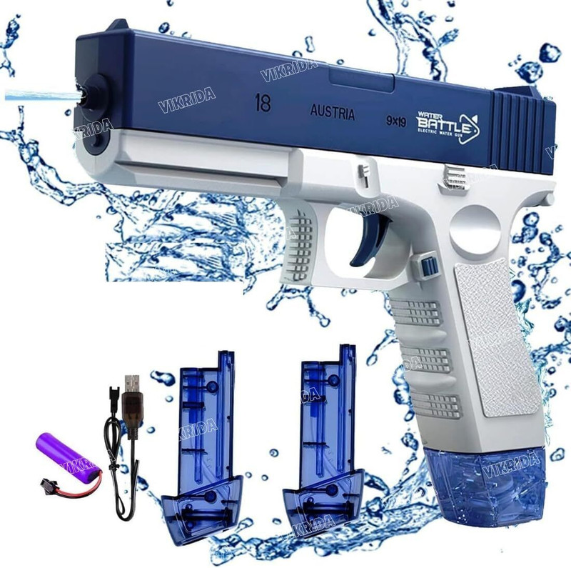 VikriDa Holi Pichkari Electric Water Gun, Automatic Squirt Gun with 300CC capacity Water Gun(Blue)