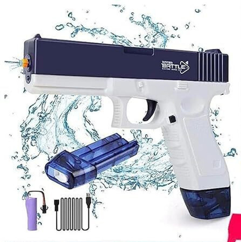 Dherik Tradworld High Pressure Holi Pichkari Electric Water Gun, Automatic Squirt Gun Water Gun(Blue, White)