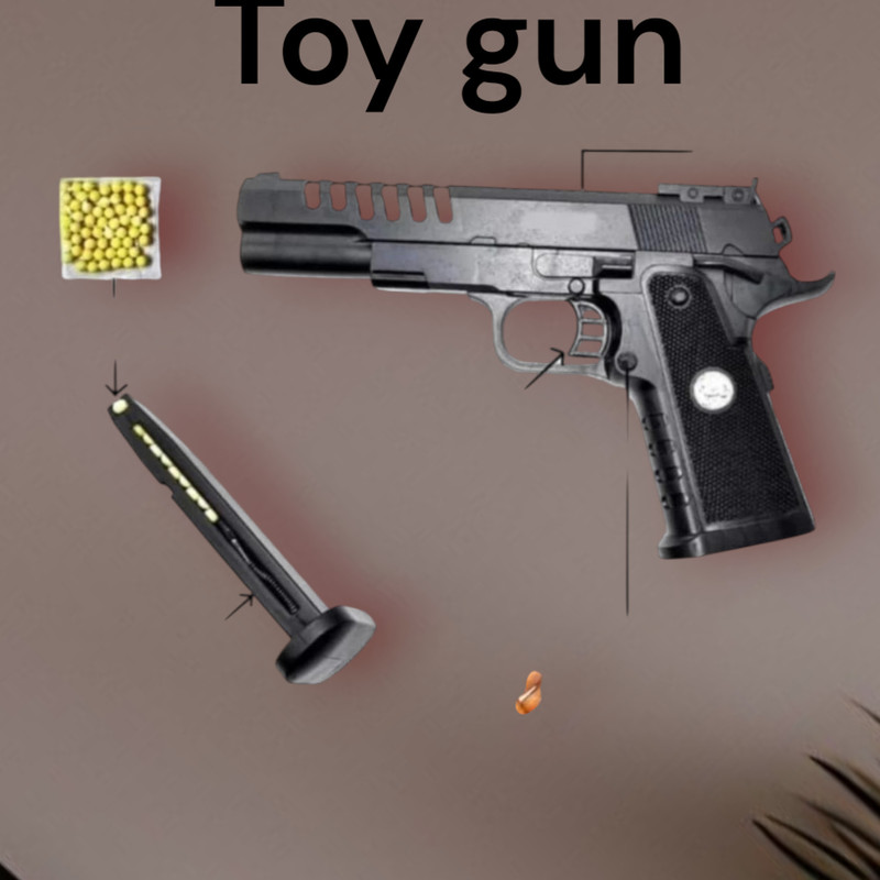 SHIVRAJ 6mm BB Bullet Mouser Gun Toy – Big Black Plastic Replica for Safe Shooting Guns & Darts(Black)