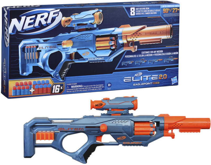Nerf Elite 2.0 Shockwave RD-15 Dart Blaster, 15-Dart Rotating Drum, Incl. 30 Darts Guns & Darts(Multicolor)