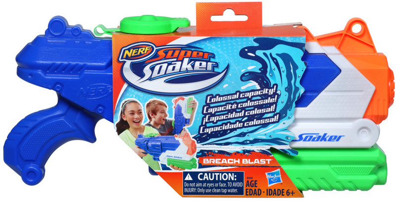 Nerf SuperSoaker Breach Water Blaster, 1.4ltr Water Tank, Branded Holi Pichkari Water Gun(Multicolor)