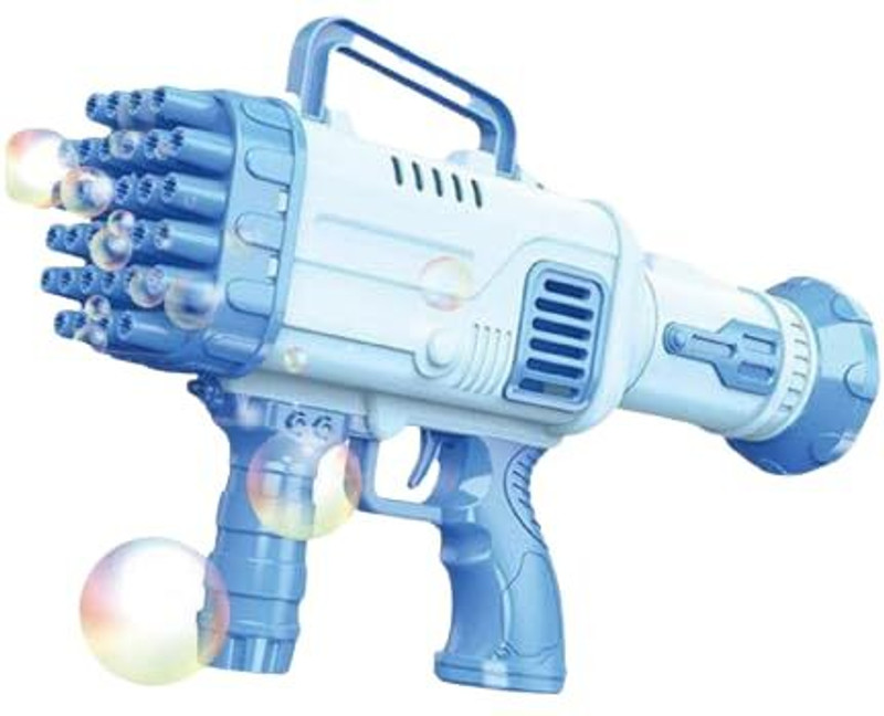 KidsCorner Bubble Solution Indoor and Outdoor Toddlers Bubble Launcher Machine Gun Water Gun(Blue)