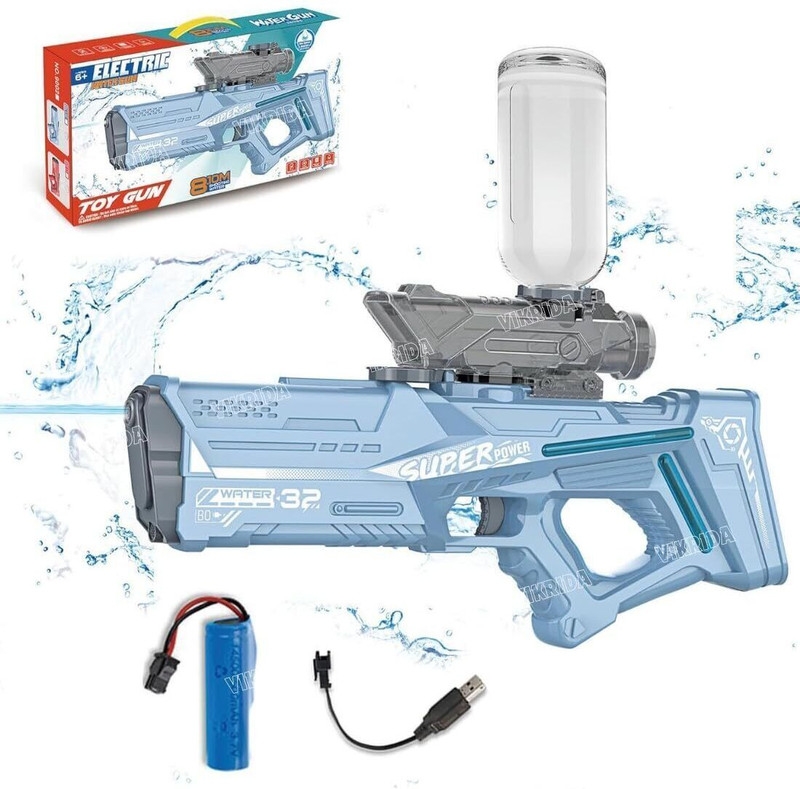 VikriDa Electric Water Gun 900CC Capacity AutomaticSquirtGun with Rechargeable Batteries Water Gun(Multicolor)