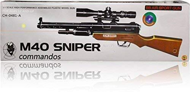 KidsCorner M40 Black Toy Riffle Sniper Commando Gun with Long Range Scope Guns & Darts(Multicolor)