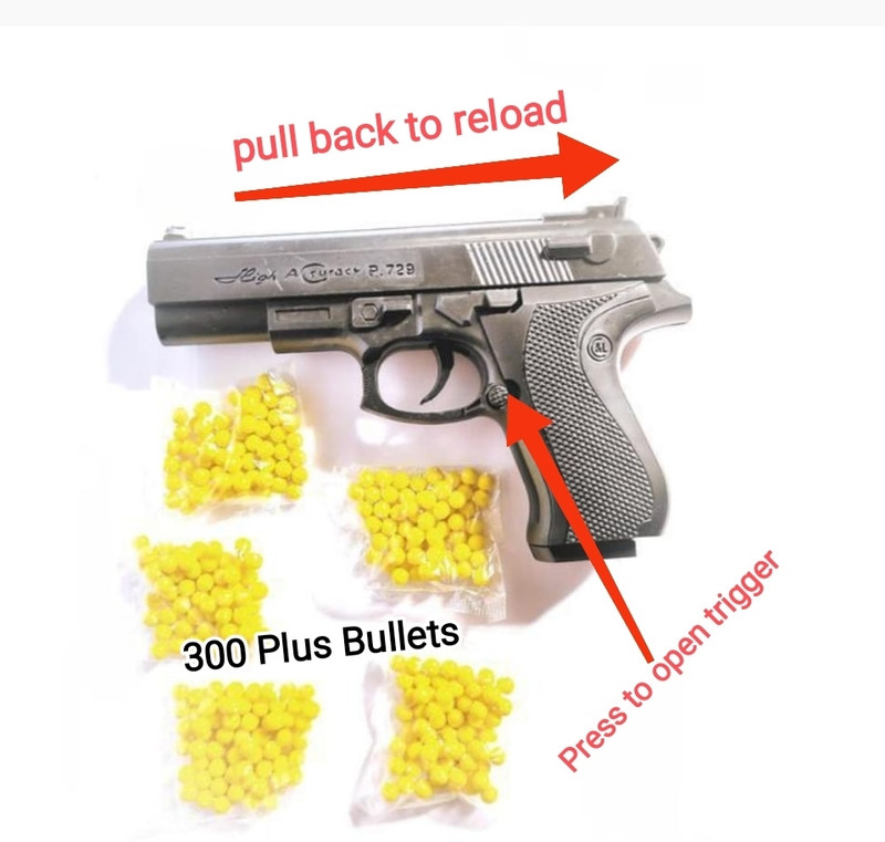 Mitola P-729 ninja hathori mouser toy gun with 300 plus bullets Guns & Darts(Black)
