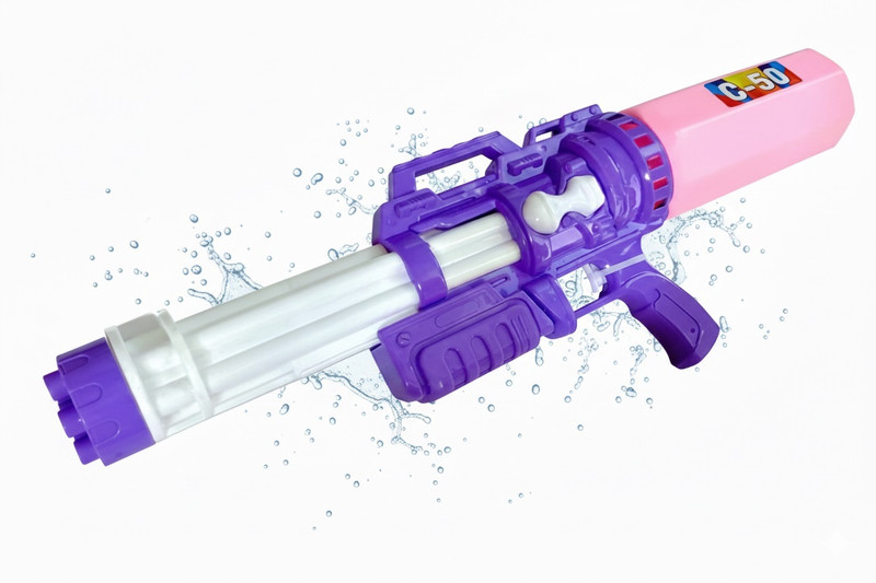 Evisha C-50 Huge Gatling Water Gun with 500ml Tank, High Pressure Pump Action Water Gun(Blue, Pink)