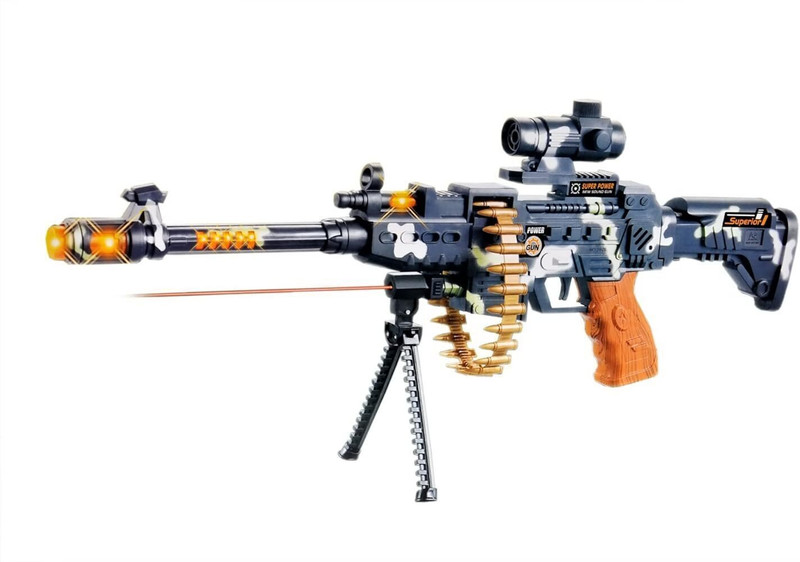ZUNBELLA Musical Army Style Toy for Kids with Music, Lights & Laser Guns Darts & Plastic Bullets(Multicolor)