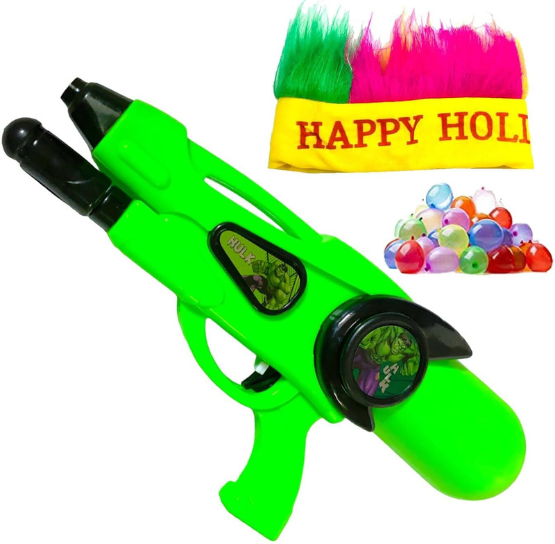 Sesonby Water Gun Set with Holi Cap & 50 Water Balloons, Pistol for Holi Festival Water Gun(Multicolor)