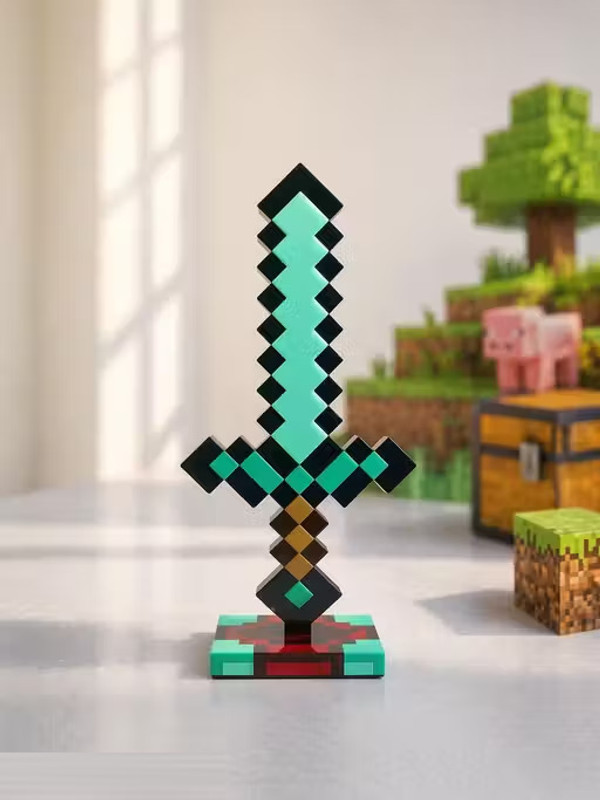 World Gift Mart Minecraft Style Magnetic Sword Toy–Pixel Design Collectible Strong Magnet Base Maces & Swords(Multicolor)