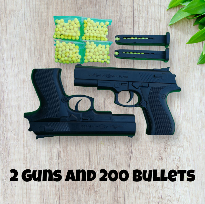 WHEELSQUARE PUBG Magazine loading gun (pack of 2) with 200 bullets Guns & Darts(Black)