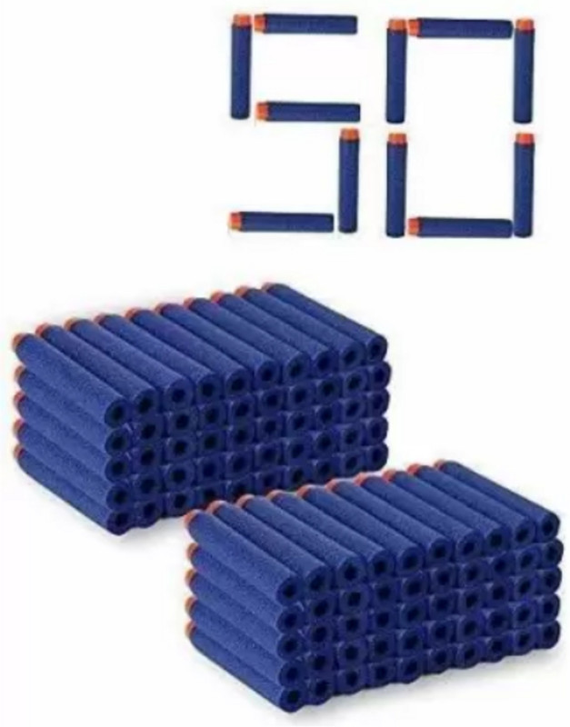 K A Enterprises Soft Foam Bullets for Toy Guns|Refill Ammunition | 10 Count Darts & Plastic Bullets(Blue)