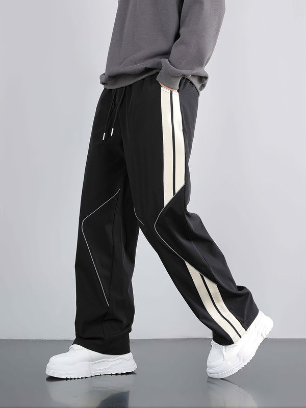 JERKYN Striped Men Black Track Pants